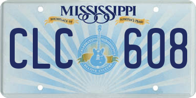MS license plate CLC608