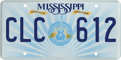 MS license plate CLC612