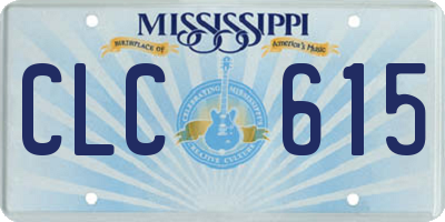 MS license plate CLC615