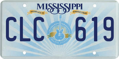 MS license plate CLC619