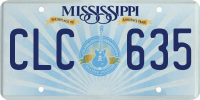 MS license plate CLC635
