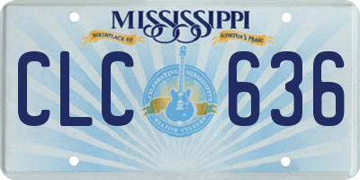 MS license plate CLC636