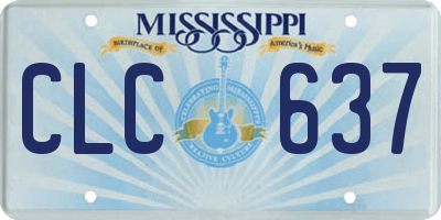 MS license plate CLC637