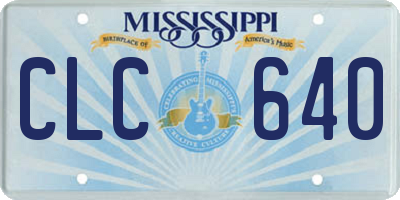 MS license plate CLC640