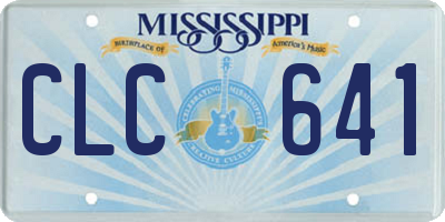 MS license plate CLC641