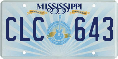 MS license plate CLC643