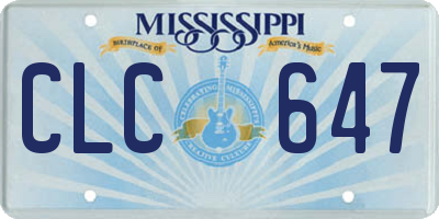 MS license plate CLC647