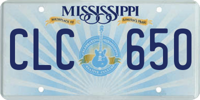 MS license plate CLC650