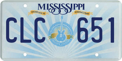 MS license plate CLC651