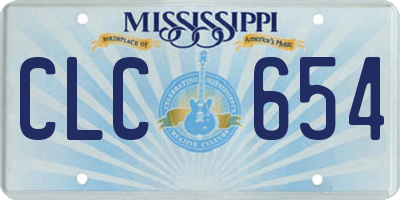 MS license plate CLC654
