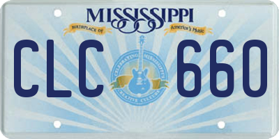 MS license plate CLC660