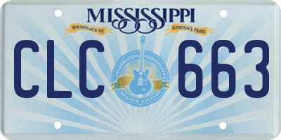 MS license plate CLC663