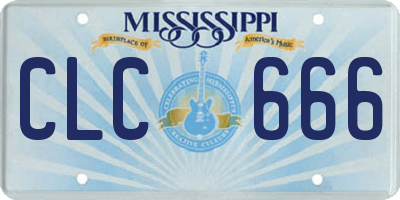 MS license plate CLC666