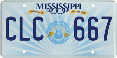 MS license plate CLC667