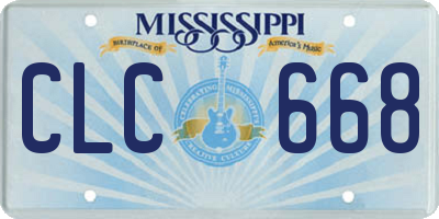 MS license plate CLC668