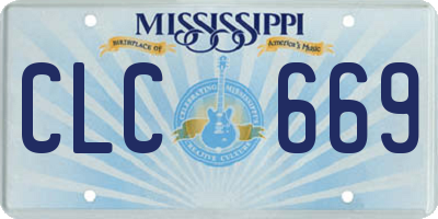MS license plate CLC669