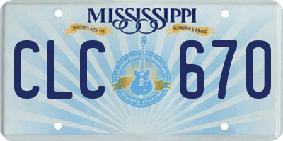 MS license plate CLC670