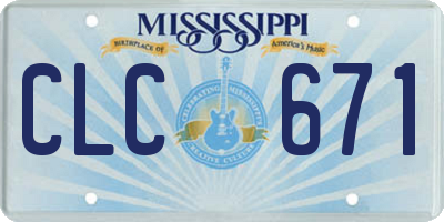 MS license plate CLC671
