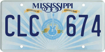 MS license plate CLC674
