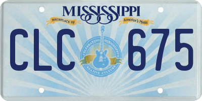 MS license plate CLC675