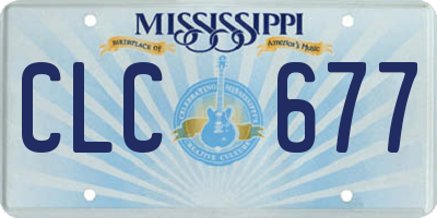 MS license plate CLC677