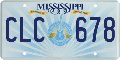 MS license plate CLC678