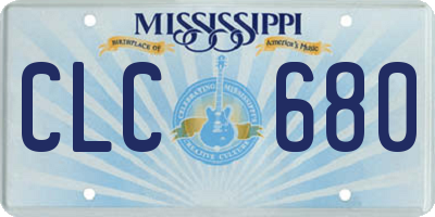 MS license plate CLC680