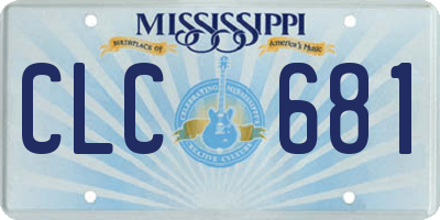 MS license plate CLC681