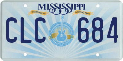 MS license plate CLC684