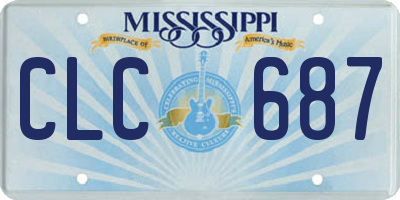 MS license plate CLC687