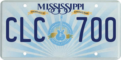 MS license plate CLC700