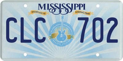 MS license plate CLC702