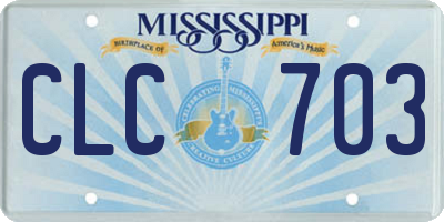 MS license plate CLC703