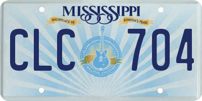 MS license plate CLC704