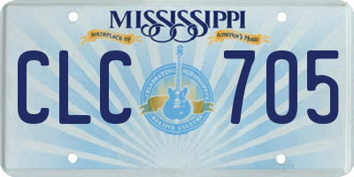 MS license plate CLC705