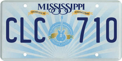 MS license plate CLC710