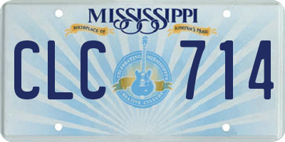 MS license plate CLC714