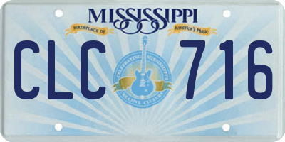 MS license plate CLC716