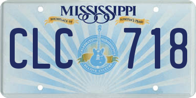 MS license plate CLC718