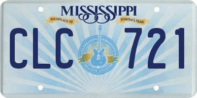 MS license plate CLC721
