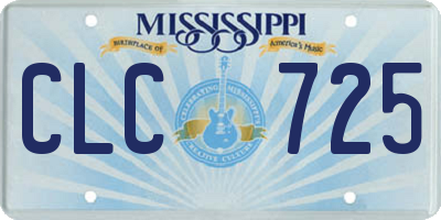 MS license plate CLC725