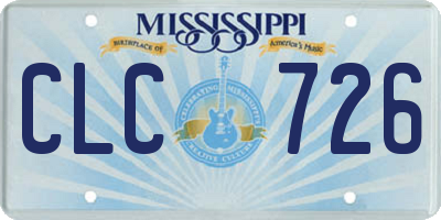 MS license plate CLC726