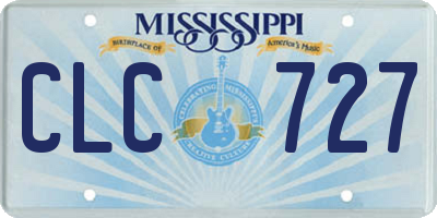 MS license plate CLC727