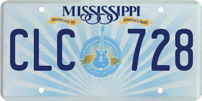 MS license plate CLC728