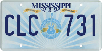 MS license plate CLC731
