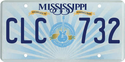 MS license plate CLC732
