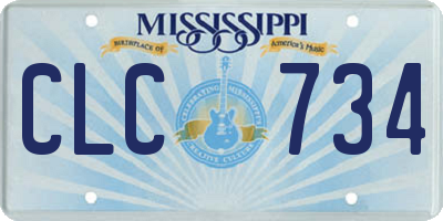 MS license plate CLC734