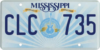 MS license plate CLC735