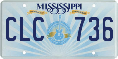 MS license plate CLC736