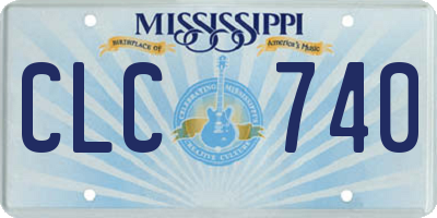MS license plate CLC740
